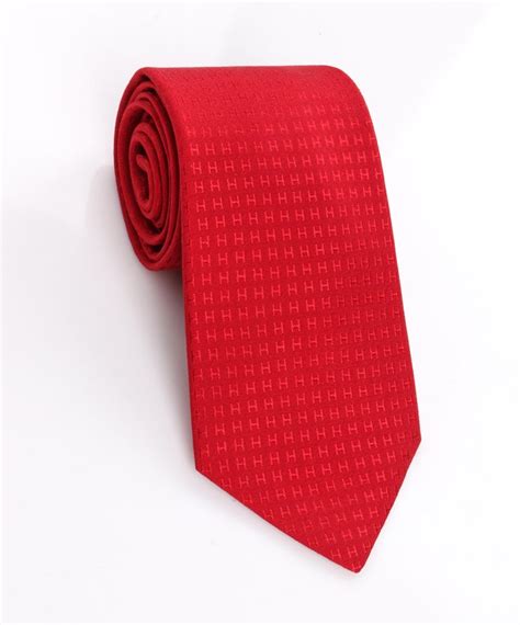 hermes h tie red|Hermes silk square ties.